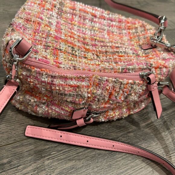 Kate Spade Briar Lane Quilted Tweed Mini Convertible Backpack Pink - Picture 6 of 10